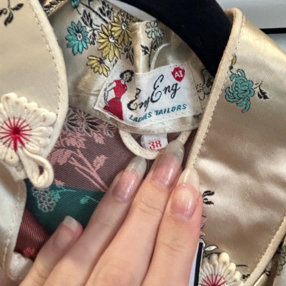 Eng Eng Floral oriental Dress vintage size 38 - Picture 4 of 5